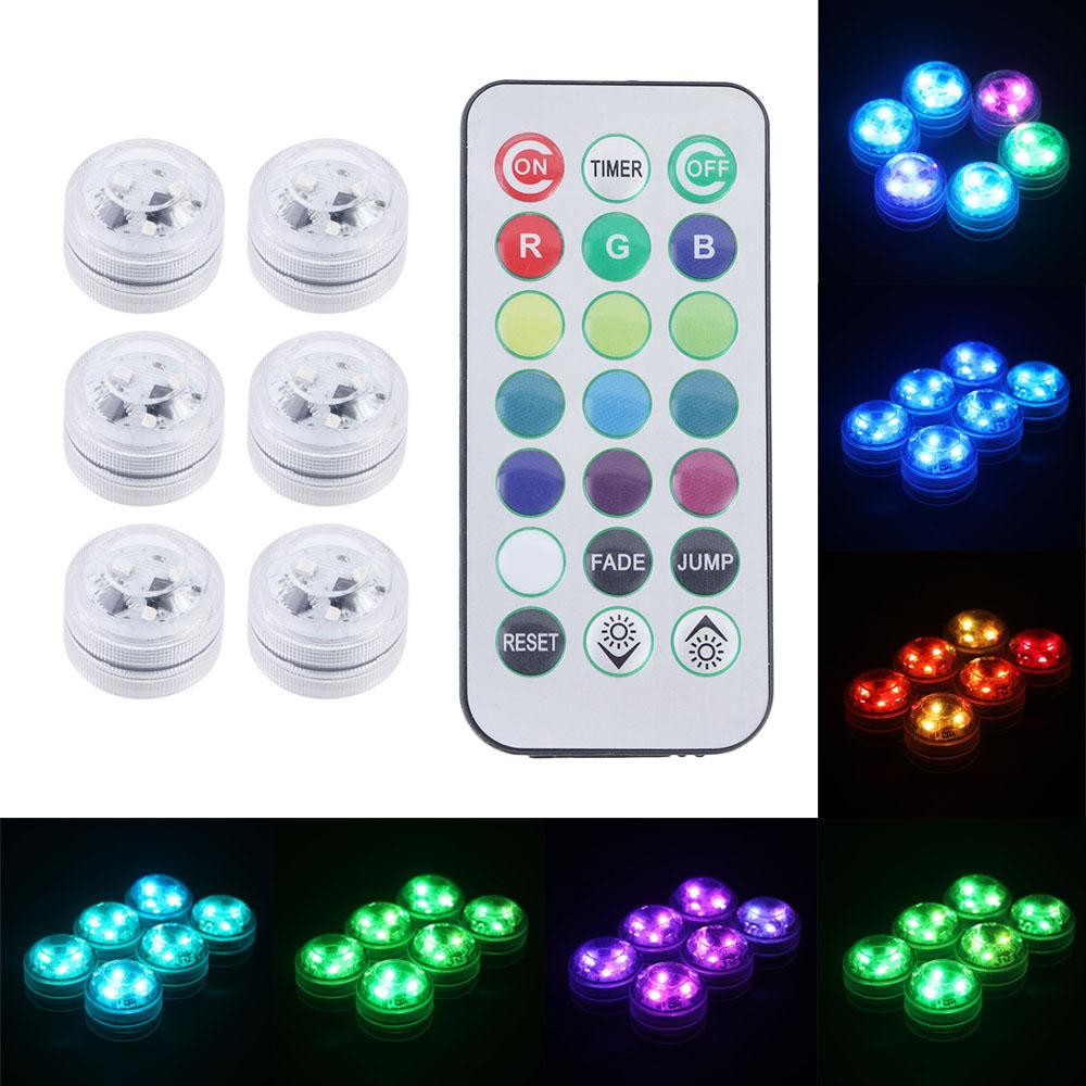 Tub Swimming Pool Aquarium Tea Light Party Decoration Night Lamp Submersible LED Lights Pool Light