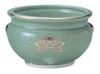 Flat-Bottomed Incense Burner with Celadon and Gold Lotus Design [4.5 Inches]  Buddhist Altar Supplies, Home Memorial Supplies, Urn Use