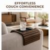 Foldable Couch Armrest Tray Table Solid Wood Serving Tray Storage Organizer Tray  Dining Table