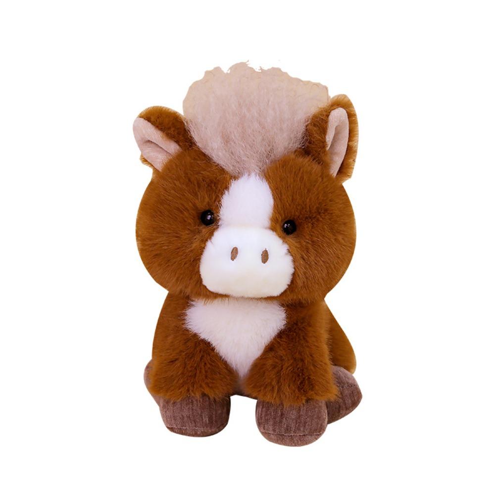 Fluffy Simulation Stuffered Pony Doll PP Cotton Long Hair Horse Stuffed Doll  Birthday Parties