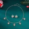 Zinc Zinc Zinc Alloy Christmas Jewelry Set Rhinestone Snowflake Necklace Xmas Dangle Earrings  Party