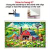 Farmhouse Scene Wall Banner - Vibrant Farm Animals and Rural Barn Design Farmhouse Decoration
