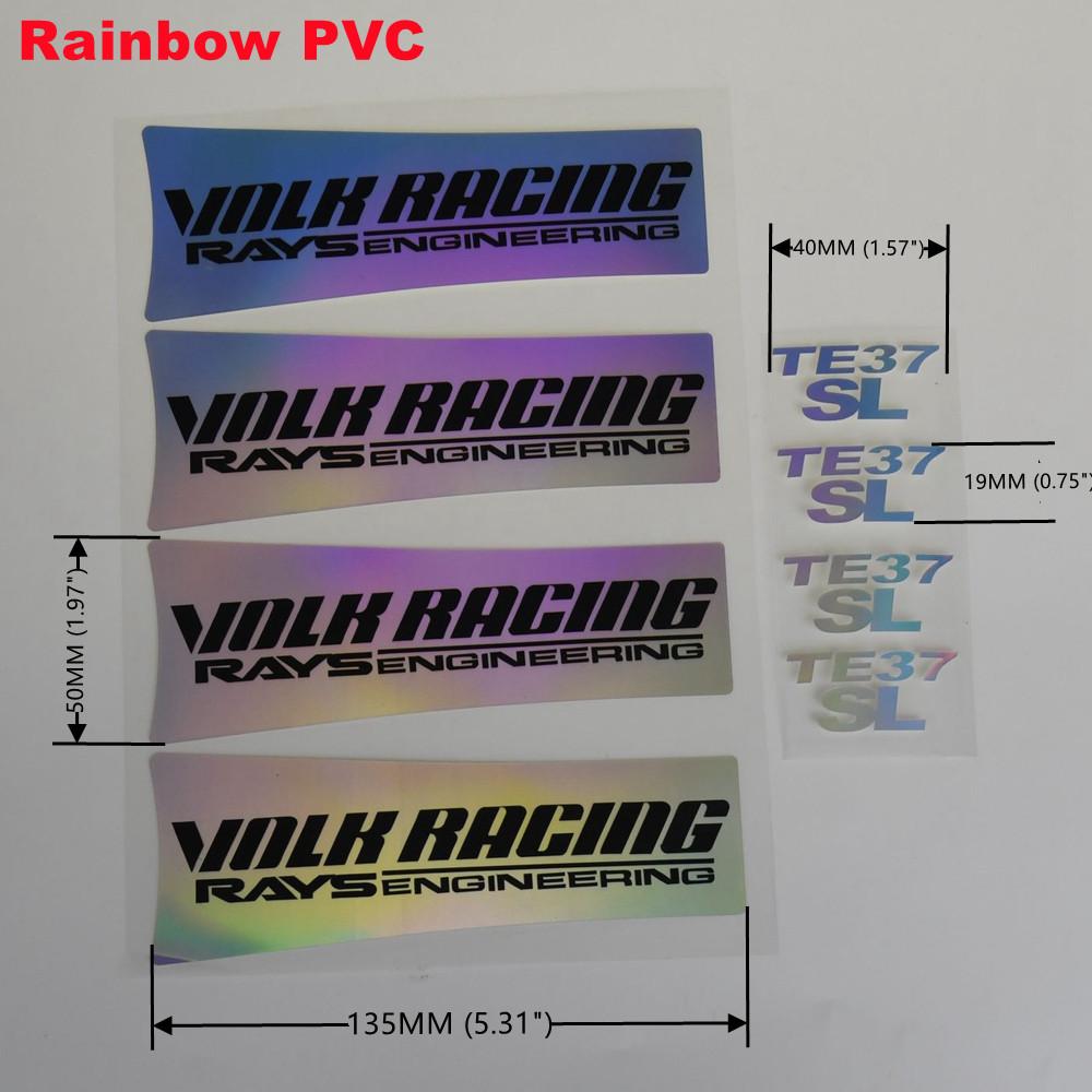 Wholesale JDM Car Wheel Stickers VOLK RACING RAYS TE37SL Fluorescent & Reflective TE37 SL Sport Rim Sticker Decal Accessories