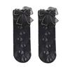1 Pair Calf Socks Lace Hollow Breathable Japanese Style Bouncy Daily Wear Velvet Bow-knot Children's Socks Birthday Gift