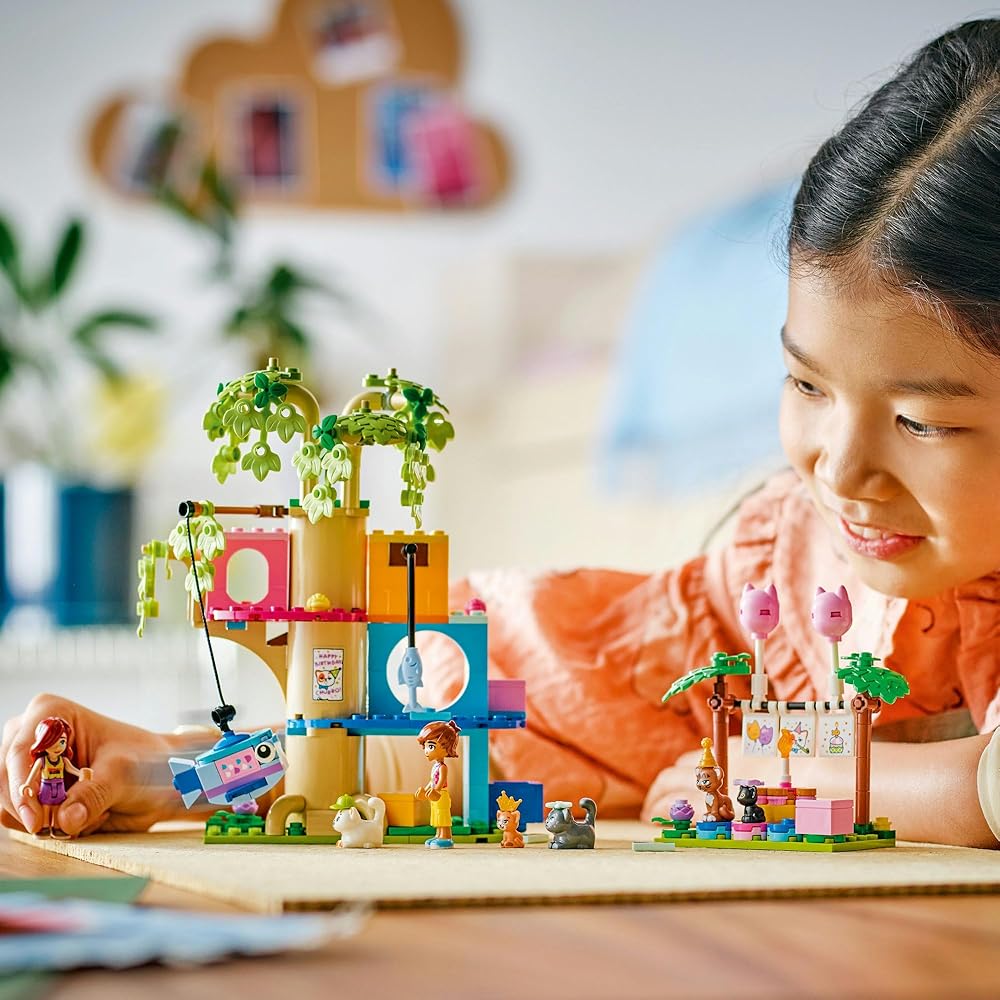 LEGO Friends Cat Treehouse Party Building Set 42666 for Kids Ages 6-9 Educational Toy