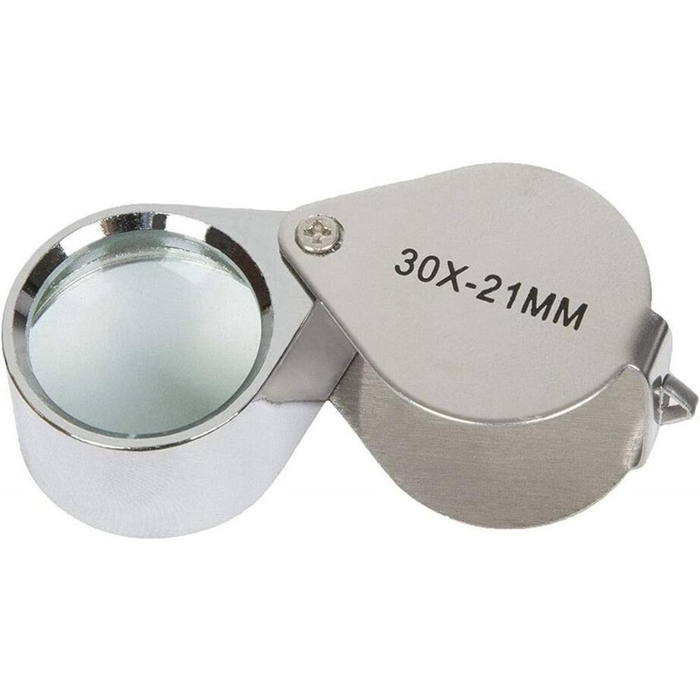 Мобильный телефон/ПК/ноутбук/ремонт часов/ювелирные очки металлический корпус ручная лупа (Серебро 30X 21Mm)