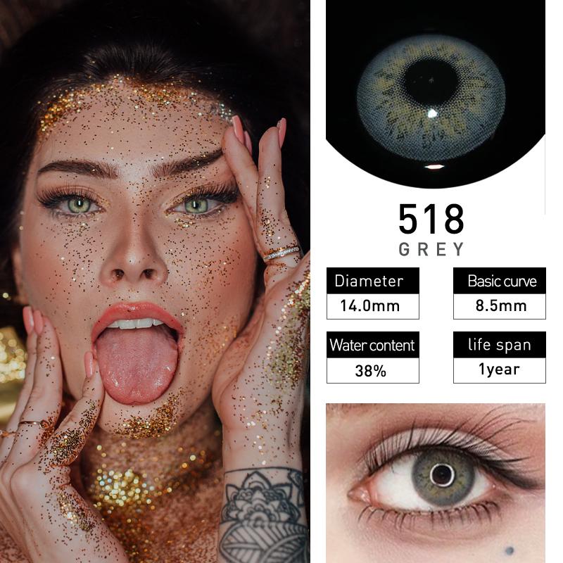 Colored Contact Lenses 2pcs Cosmetic Contacts Yearly with Case