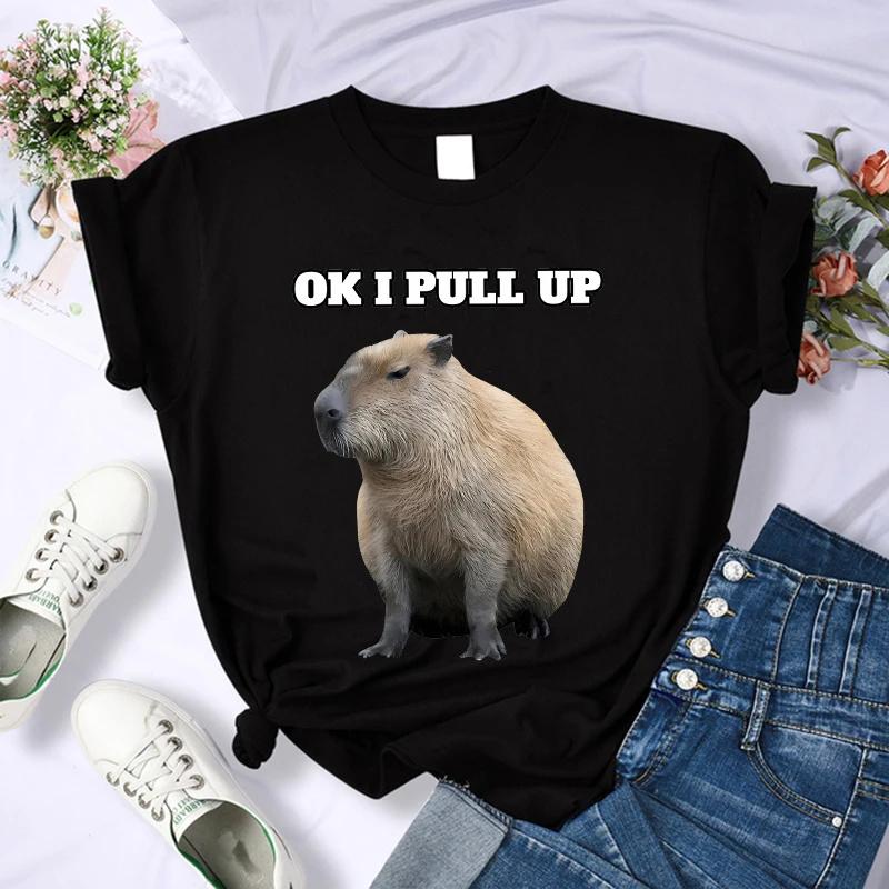 Cute Capybara Clothing T-Shirt Unisex Vintage Cartoon T Shirt FeUnisex Casual Anime Top Tees T Shirt Unisexga Unisex Graphic Tee Tops