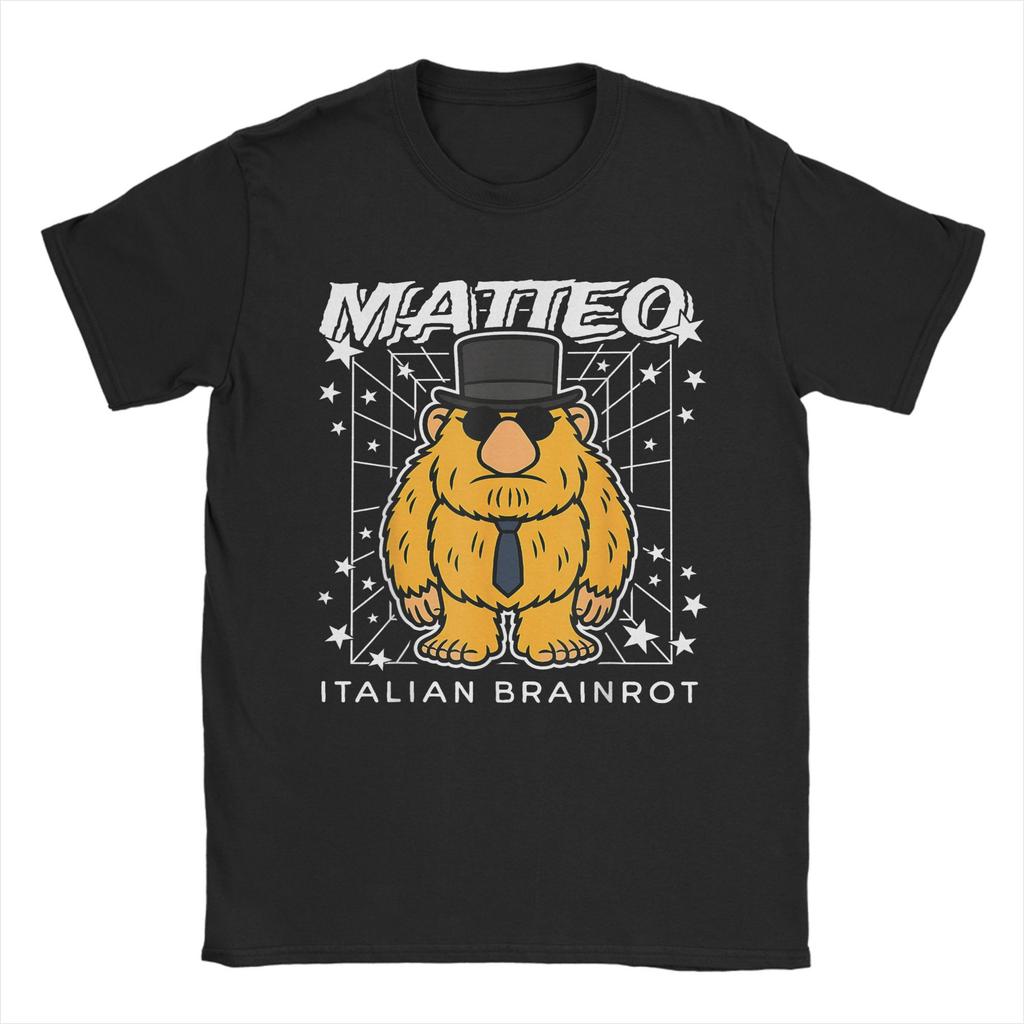 Matteo Italian-Brainrot Funny Meme Gen Z Viral Cotton T-Shirt For Man Summer T Shirts O Neck Fashion Tees Oversize Hot Sale Tops