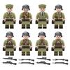 8pcs/lot Military Weapon World War II Ww2 Army Soldiers MOC City Figures Mini Army Parts Building Bricks Gift Toys