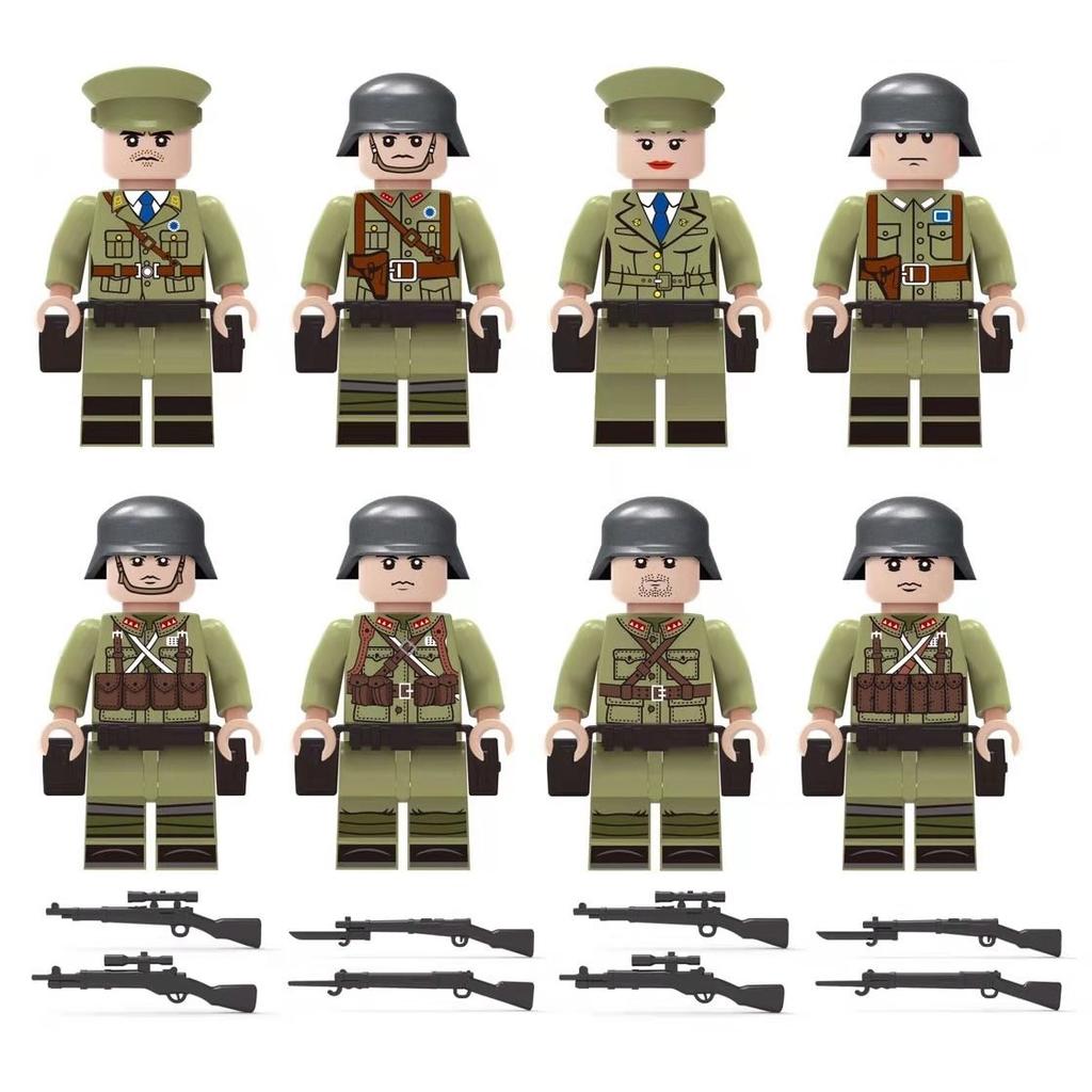 8 шт./лот военное оружие Второй мировой войны Ww2 армейские солдаты MOC городские фигурки мини-армейские детали строительные кирпичи подарочные игрушки