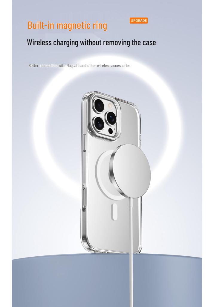 MagSafe Compatible Magnetic Clear Phone Case for iPhone 15/16 Pro Max, Skin-Like Design