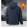 Men Fleece Hooded Jacket Full‑Zip Warm Hoodie Coat Casual Outdoor Windproof Men's Thick Fleece Hooded Outerwear 
