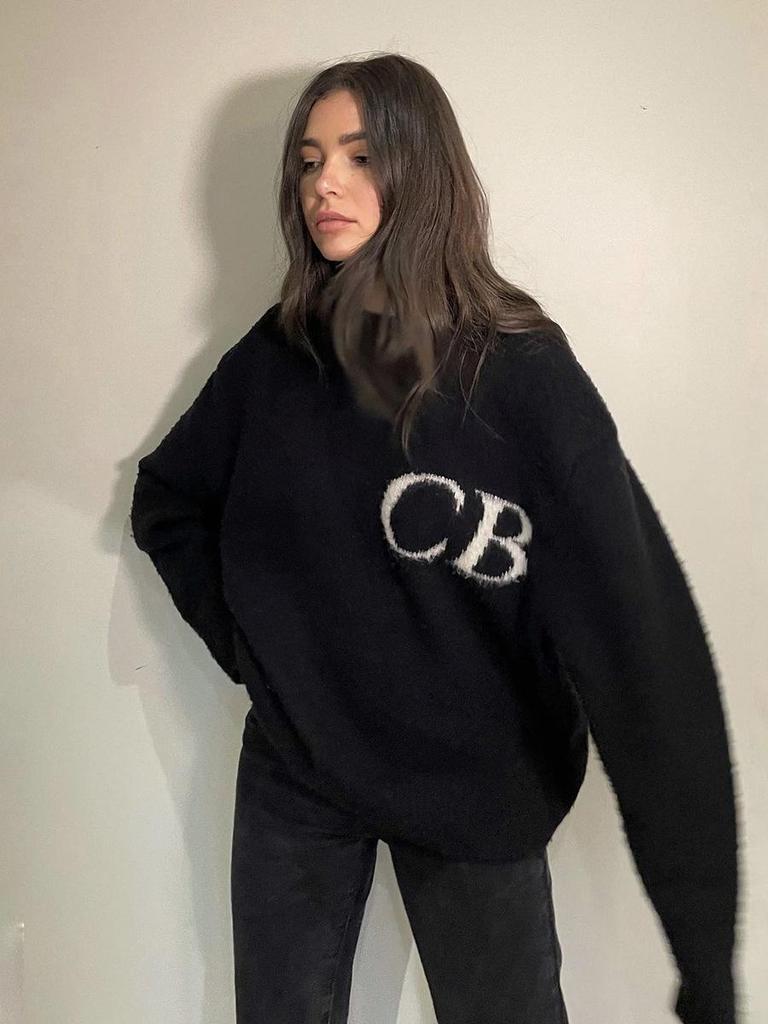 Высококачественный унисекс свитер Cole Buxton CB с жаккардовыми буквами, свободный, с круглым вырезом