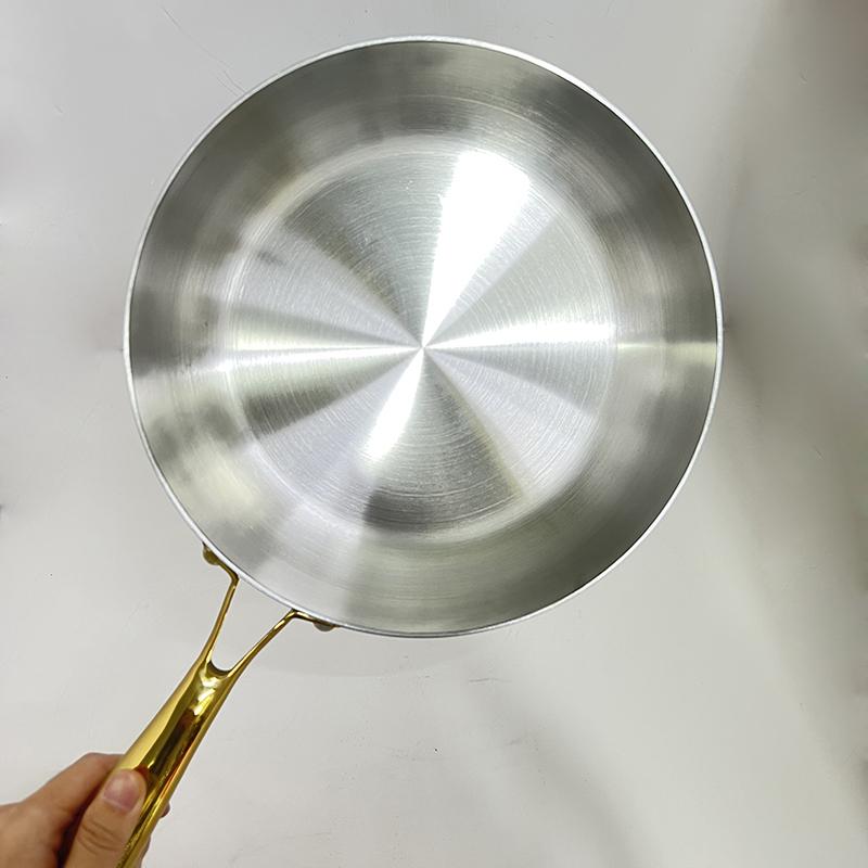 Сковороды 30 см Сковорода с антипригарным покрытием Wok 316 Нержавеющая сталь Приготовление жареного стейка Газовая плита Кастрюля Индукционная Общая Кастрюля Кухня Кухонная