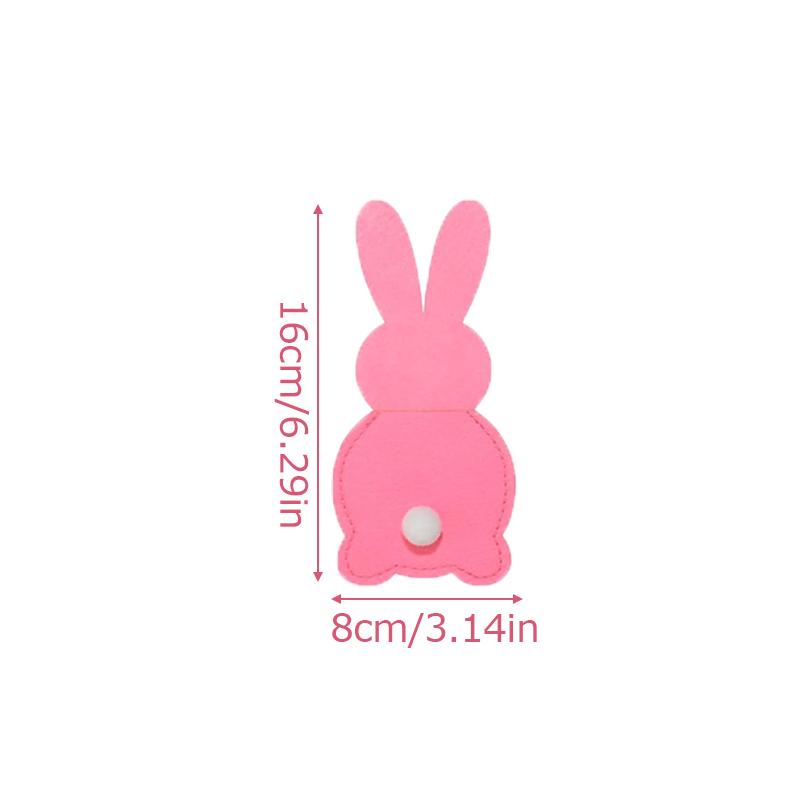 6 шт./компл. фетровая ткань для украшения праздничного стола, мешочки для столовых приборов в виде кролика, пасхальные мешочки для ножей и вилок на день рождения, разноцветные