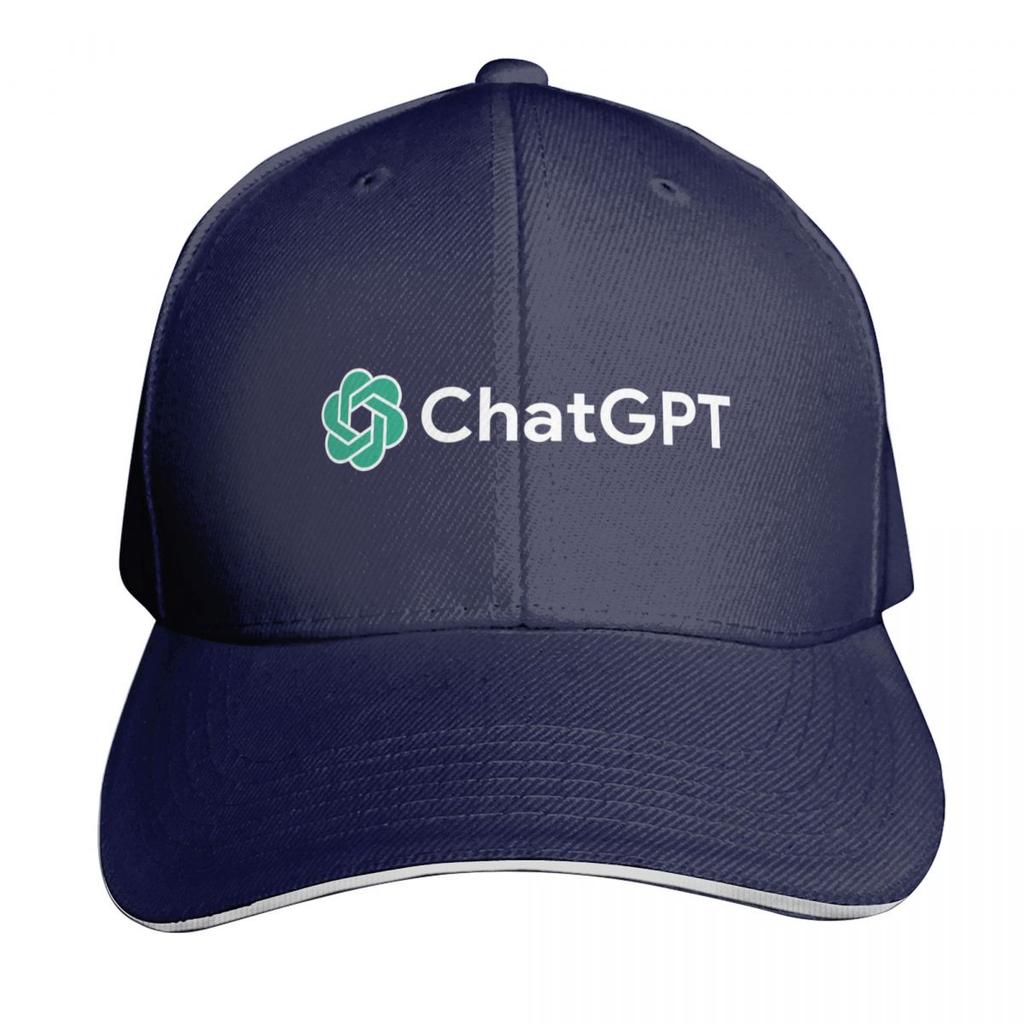 Chatgpt Logo Baseball Cap Cotton Twill Breathable Contrast Two Tone Brim Snapback Flat Bill