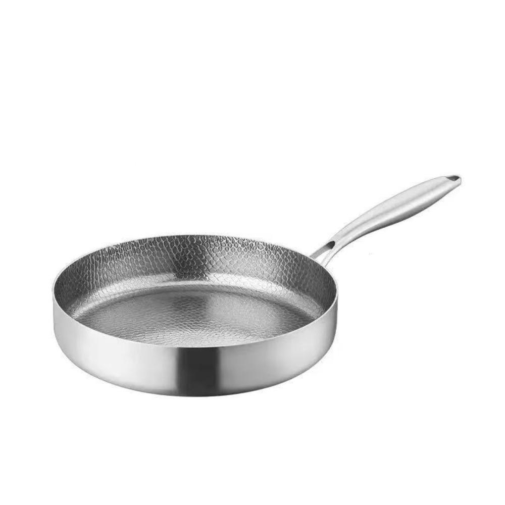 Titanium Zinc Zinc Alloy Hammered Texture Frying Pan Fast Heating Steak Skillet Non-stick Pot Fried Eggs