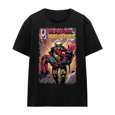 Deadpool & Wolverine Унисекс Взрослая Футболка Комикс «Росомаха спасает Дэдпула»