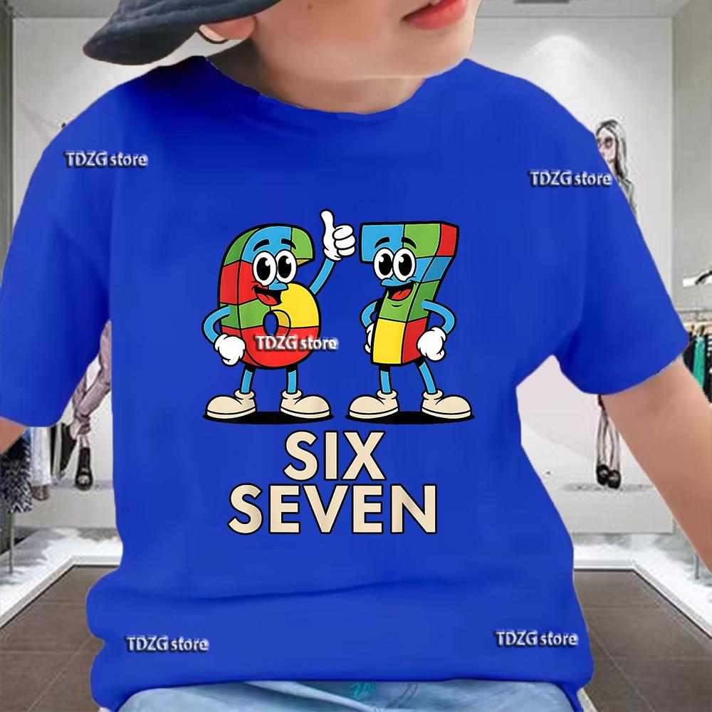 Summer Funny Six Seven 67 Digit 3D Print Children's T-Shirt Casual Boys Short Sleeve Fashion Comfortable Kids Sport Clothes