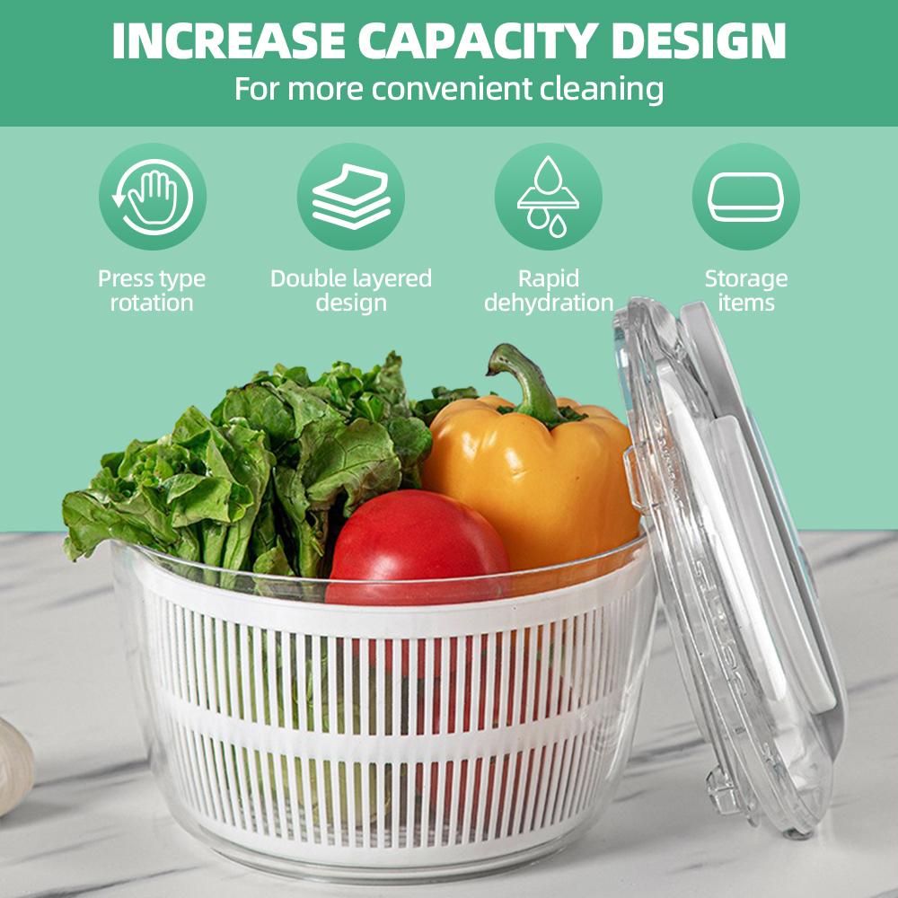 Большой овощной салатник, дуршлаг, дегидратор, многофункциональная машина для мытья овощей и фруктов, сушилка для овощей и салатов, миксер
