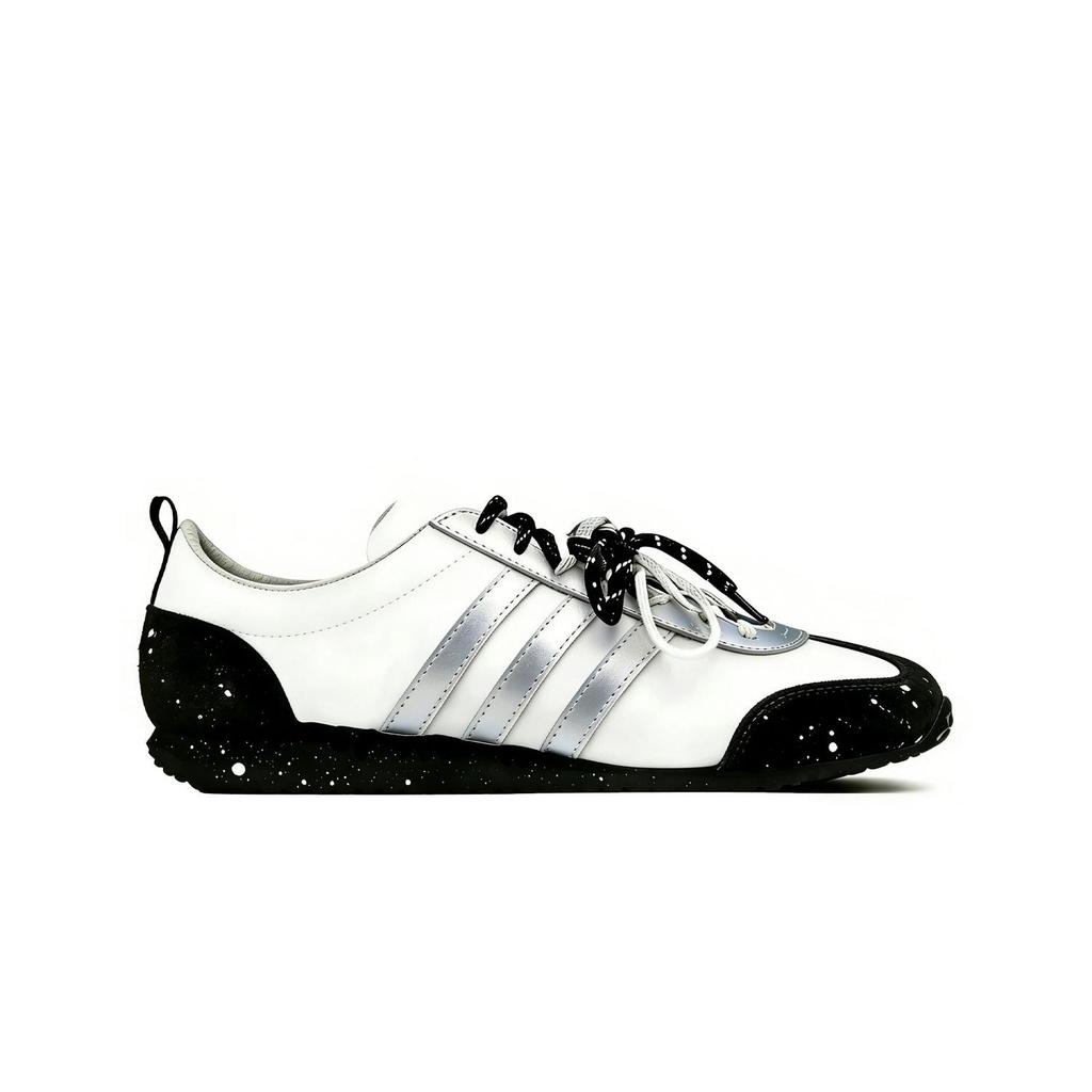 Adidas VS JOG 2.0 Low top German Army Trainers Unisex Black White Silver JR4653(Team211-)