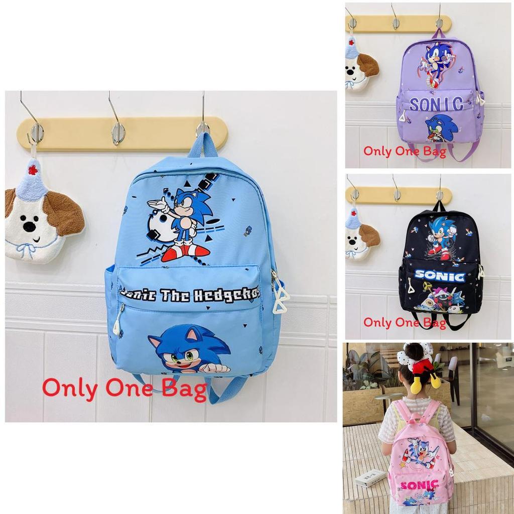Детский мультяшный рюкзак Sonic из легкого нейлона для использования в детском саду и школе