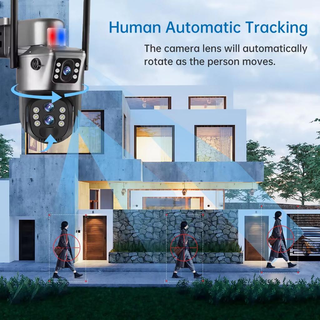 LS VISION 6K 12MP Solar Cameras 4G Sim Outdoor Three Lens 10x Zoom Surveillance IP Wireless CCTV AI Tracking Camara 360 Security Cam V380