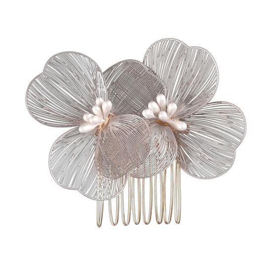 Свадебная расческа в корейском стиле с цветочным декором, противоскользящая заколка для волос, свадебные головные уборы в стиле ретро, аксессуары для волос