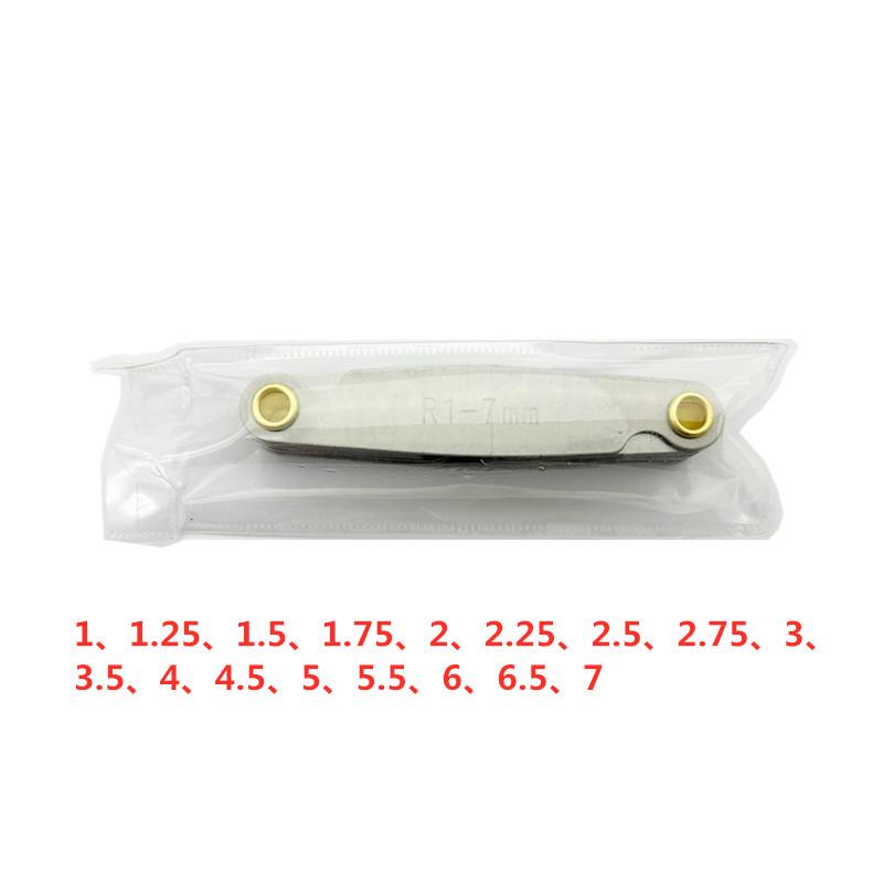 Шаблон радиусный R1-6.5, 7-14.5, 15-25, 26-80 Инструмент для измерения дуг.