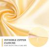 PiccoCasa Pillowcase Zippered Satin with Beautiful Skin and Silky Gift 50x90cm 2-Piece Set, Headband, Hotel-Quality, Hair, Feel, Set, Gold,