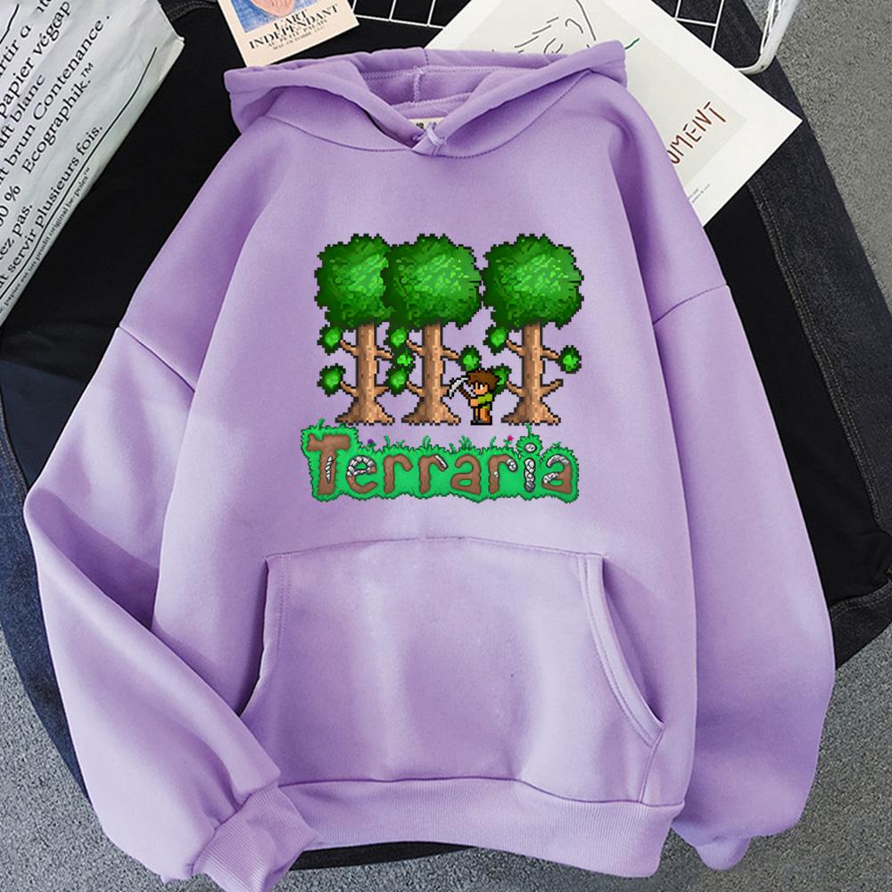 Толстовка Terraria 2026 Новый Пиксельный Стиль ИГРОВАЯ Свитшоты с Длинным Рукавом Одежда Удобные Худи