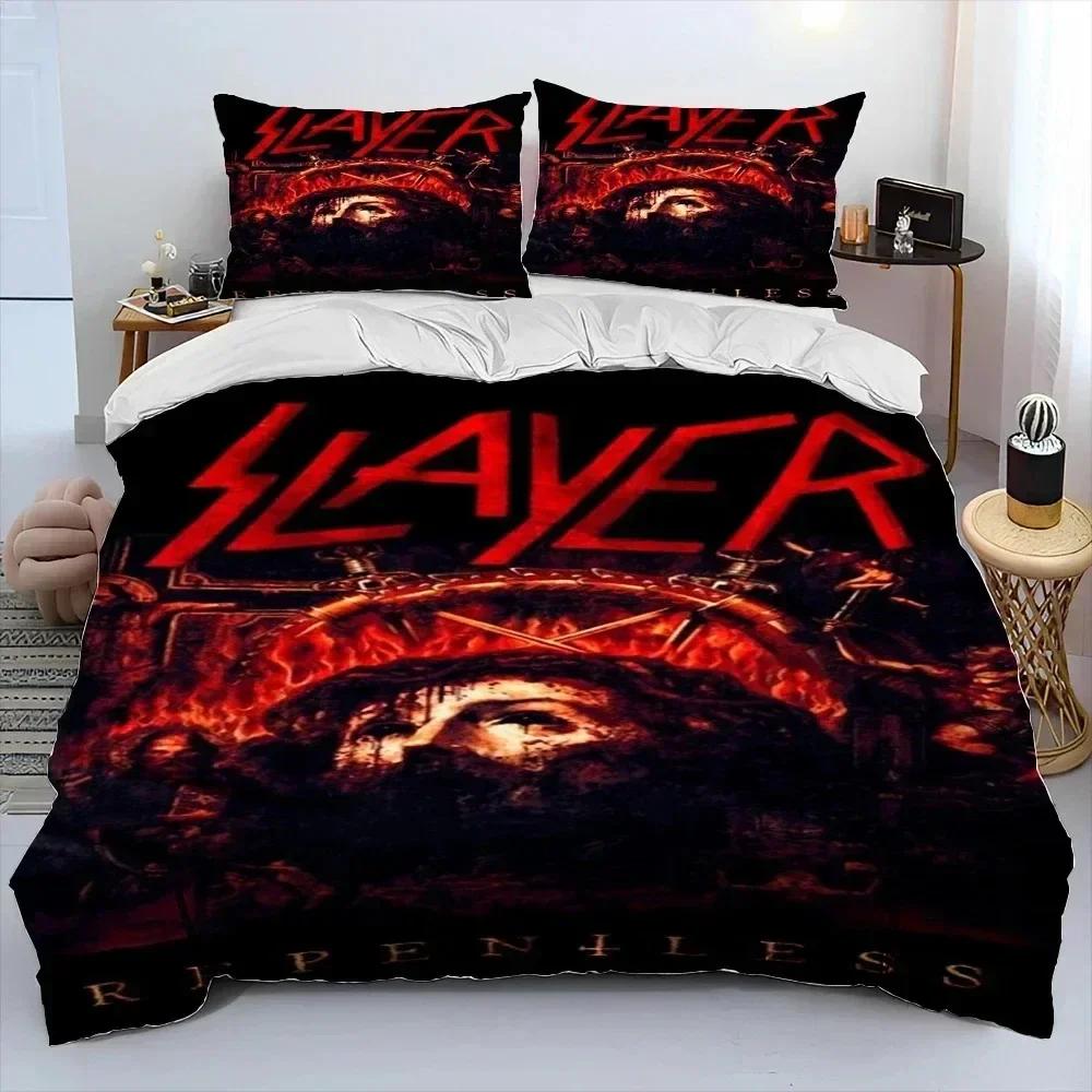 3D Принт Slayer Хэви-метал группа Музыка Постельное белье Набор Пододеяльник Комплект для кровати Покрывало Наволочка Одеяло Кинг Квин Размер