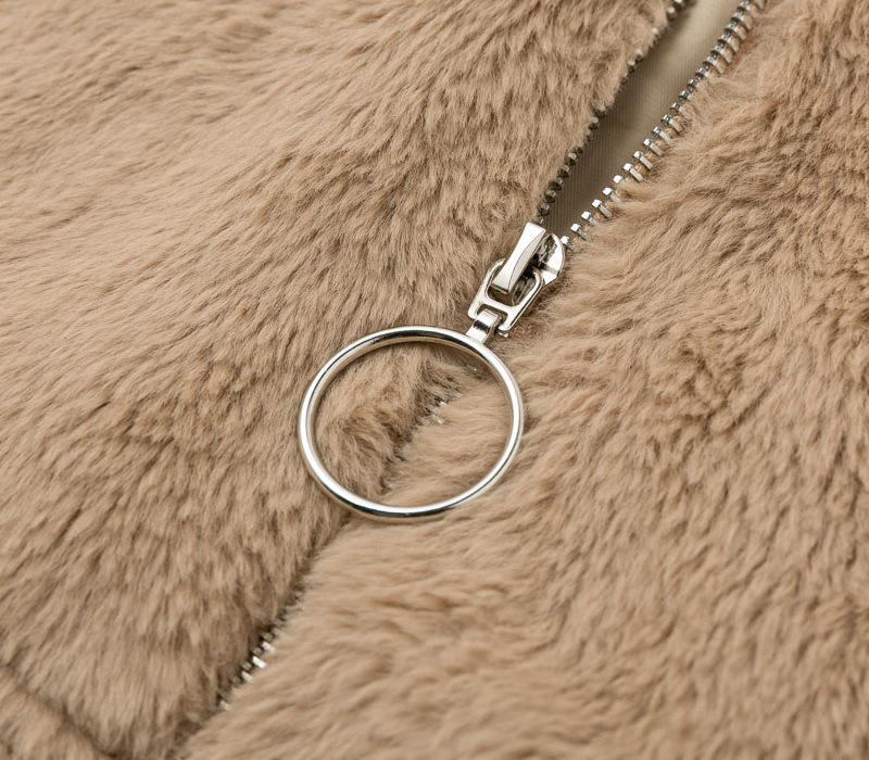 Женский осенне-зимний кардиган-пальто на молнии из искусственного меха кролика