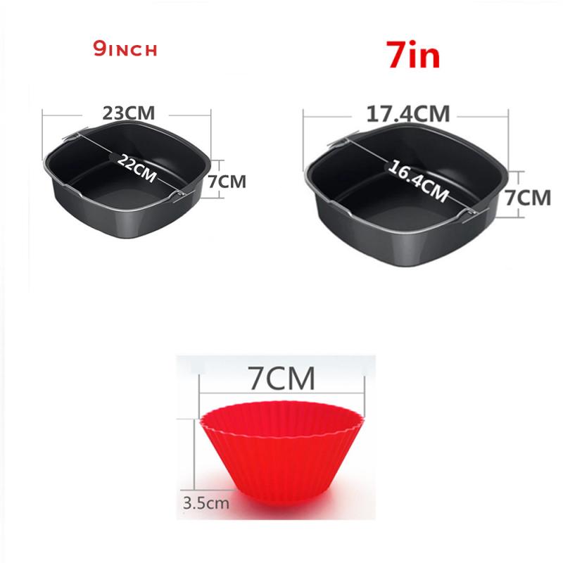 Комплект аксессуаров для фритюрницы, противень + силиконовая чашка для кексов, подходящая для различных брендов.