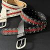 Contrast Color Y2K Punk Belt Gothic Vibe Eye Catching Western Studded Belt Adjustable Length Durable Alloy Buckle