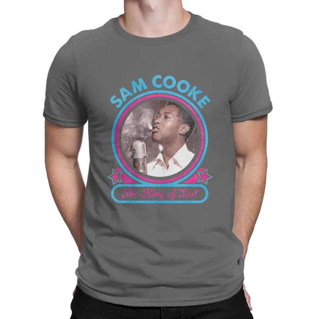 Мужские футболки The King Of Soul Сэм Кук Хлопковая одежда Сумасшедшая футболка с коротким рукавом и круглым вырезом Классические футболки