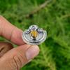 Sterling Silver Natural Tigers Eye Mother Flower Statement Bezel Ring Jewelry