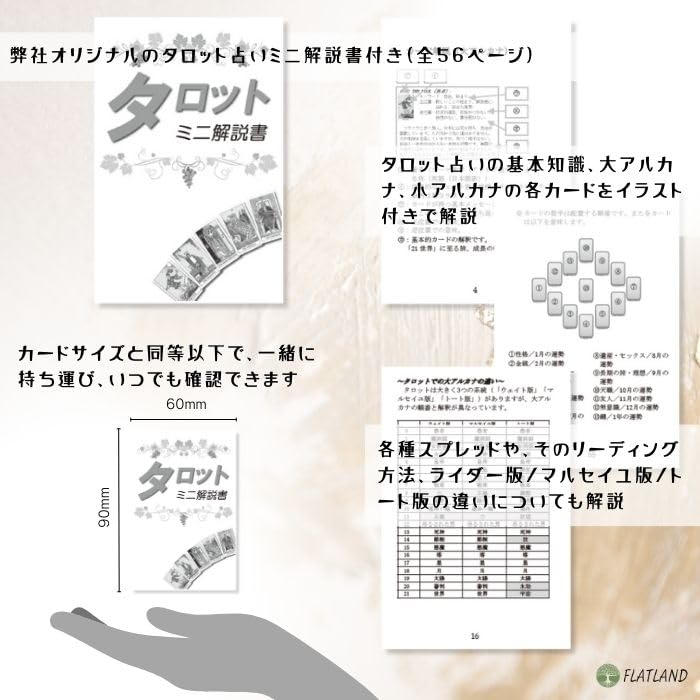 Golden Art Nouveau Tarot 78 Tarot with Japanese Mini Size Mini, Cards, Authentic, Instructions,