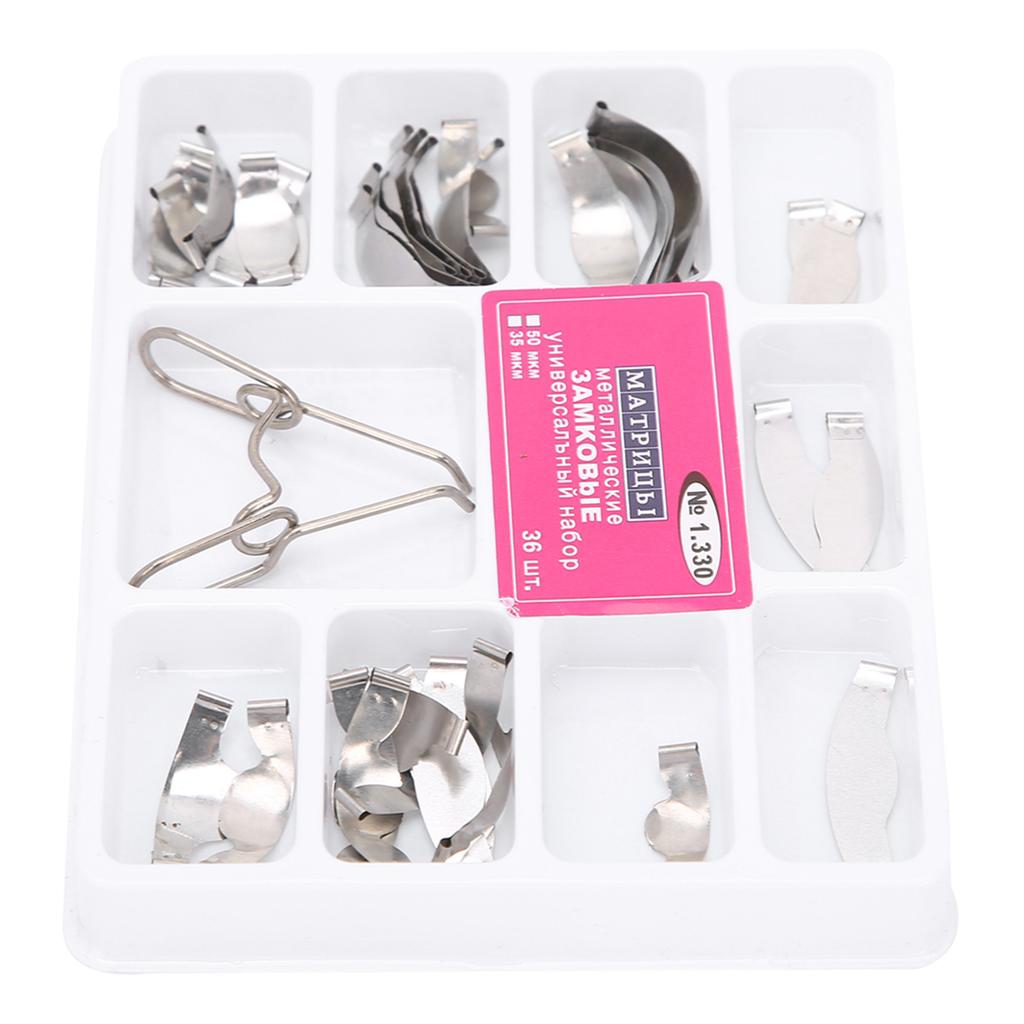 36 шт. стоматологические секционные контурные матрицы, набор пружинных зажимов, аксессуары для стоматологических принадлежностей