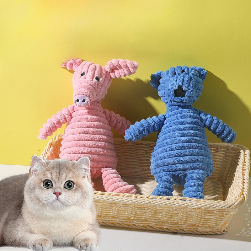 Pet Plush Sound-making ToysDog Interactive Cartoon Simulation Animal Dolls Durable Teething Dolls Pet Entertainment