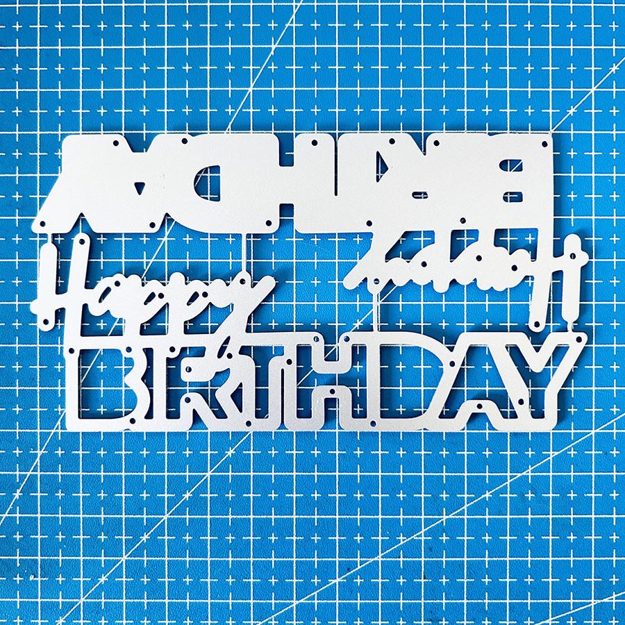 Happy Birthday Words Metal Cutting Dies Stencil for DIY Scrapbooking Photo Album Embossing Paper Cards Crafts Die Cuts