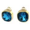 [P4987] - Golden Blue 'Sissi' Designer Clips - 14x14 Mm