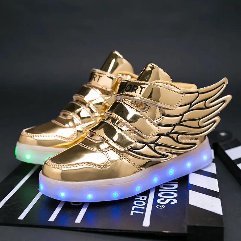 Boys Mesh Luminous Shoes Usb Rechargeable Waterproof Luminous Children's Shoes Fluorescent Shoes Baby Sports Lights Shoes for Girls and Boys