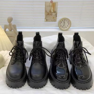 Женские ботинки Осень Зима новые Круглый носок Толстая подошва Модная обувь для женщин Однотонные Элегантные Удобные Модные ботинки Женские