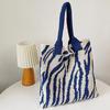 Winter Knitting Soft Fabric Shoulder Bag Zebra Pattern Women's  Large Capacity Comfortable Shopper Tote Bag MIT