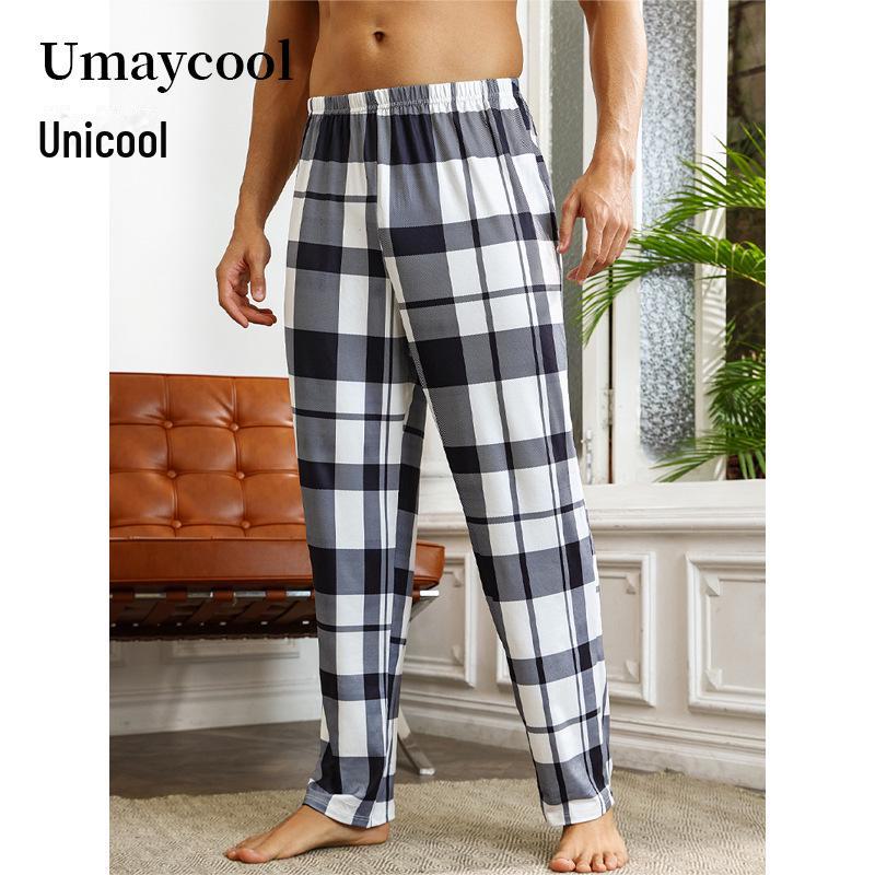 Men's Loose Fit Plaid Pajama Pants - Autumn/Winter Casual Sleepwear