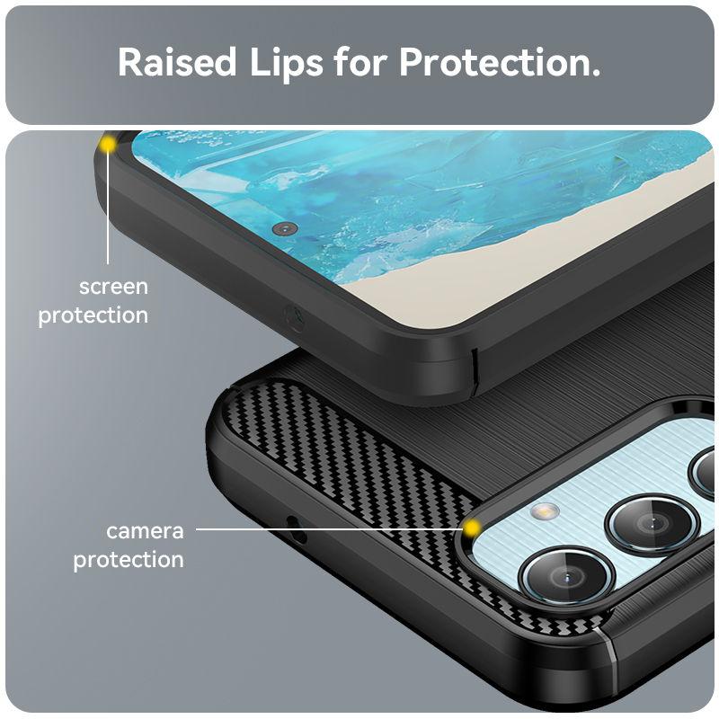 Для Samsung Galaxy M35 5G Чехол для Samsung M35 Чехол 6,6 дюймов из углеродного волокна Противоударный силиконовый бампер для Samsung Galaxy M35