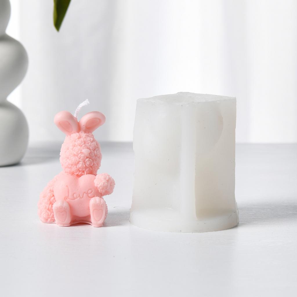 3D Медведь Кролик Объятия Любовь Силиконовая Форма DIY Милый Медведь Питомец Принадлежности для Изготовления Свечей День Святого Валентина Свадебный Торт Украшение Форма
