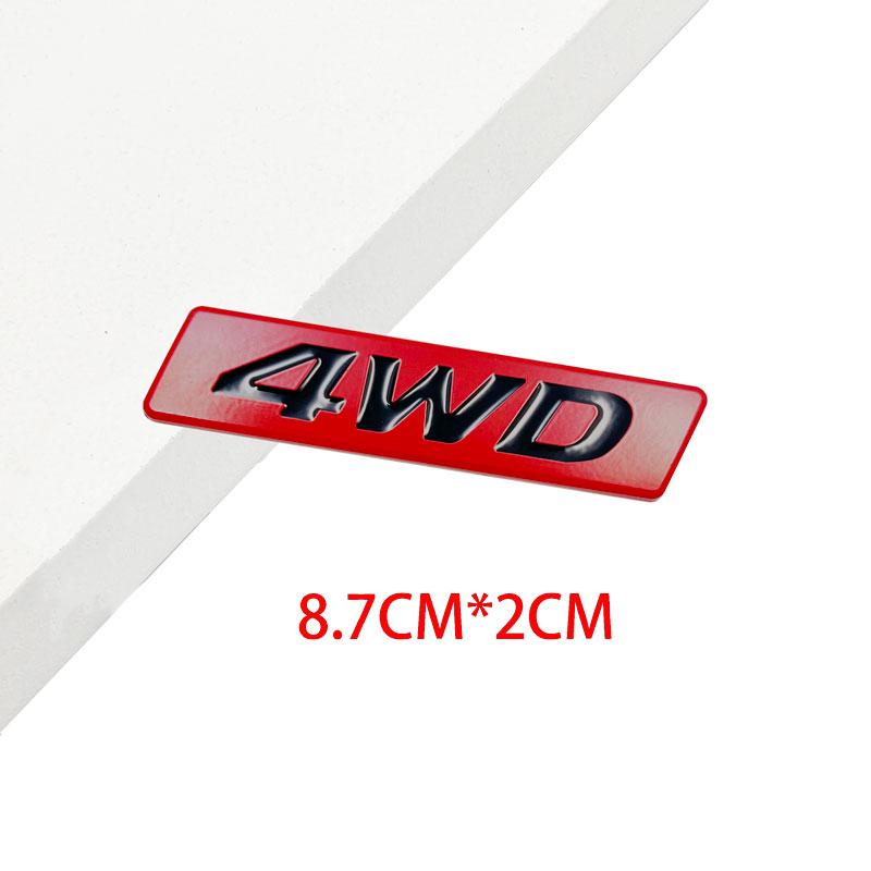 3D Metal 4WD Car Side Fender & Rear Trunk Emblem Badge Sticker for 4X4 Off-Road SUV - Vehicle Accessory Logo Decal
